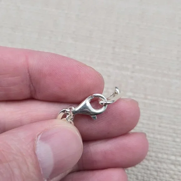 18" Sterling Silver Paperclip Chain Unisex Necklace A7174 - Picture 6 of 8